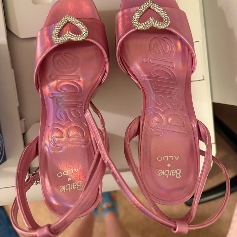 BARBIE ALDO dark pink holographic limited edition heels SIZE 7 - NEW - NO BOX